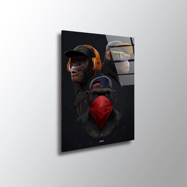 3 Affen - Acrylglas - Nichts sehen - nichts reden - nichts hören | Juliano Araújo